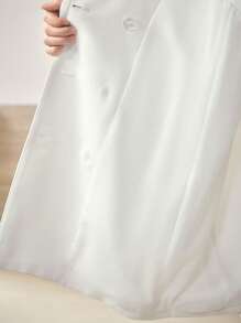 MOTF STUDIO BOW DECOR DOUBLE BREASTED BLAZER DRESS - White - View 8