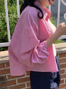 DAZY Women Casual Simple Fashion Shirt, For Daily Wear Fall,Winter - Purple - View 5