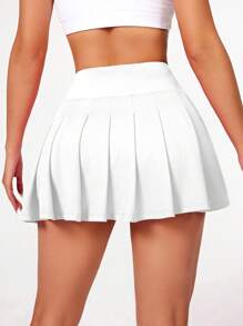 CourtClass Solid Color Pleated Sports Skirt Shortstennis Skirt Athletic Skirt