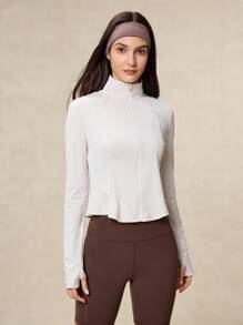 OutZeal 女士白色防晒夹克 夏季运动服 长袖上衣 防紫外线 凉爽触感 鱼尾下摆带拇指孔 - 白色 - 查看 10