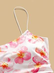 Siren Gaze Damen lässiges Camisole-Top mit ganzflächigem Blume Muster und Raffung, für den Sommer - Verschiedenfarbig - Übersicht 5