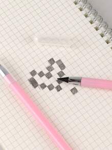 SHEIN 1/2 支粉色无限铅笔，无需削尖的永恒铅笔，无墨水卡哇伊无限笔，美术用品学校文具笔尖橡皮擦 - 彩色 - 查看 4