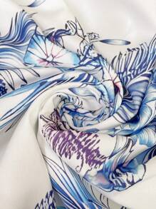 EMERY ROSE Robe ample à taille élevée avec impression florale et protection solaire pour femmes en vacances. Une ligne de coupe flatteuse pour un usage casual