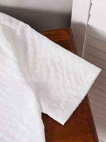 1 Piece Tween Boy Casual Sports College Artistic Style Retro White Lapel Shirt With Textured Fabric And Chinese Style Button Decoration Suitable For Back To School Suitable For Birthday Parties, Evening Parties, Performances, Weddings, Baptisms, Opening Ceremonies Daily Suitable For Daily Use Suitable For School Suitable For Travel Suitable For Sports Suitable For Spring And Summer Seasons Mother's Day/Mommy&Me - White - View 7