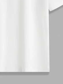 SHEIN 4pcs/Set Teen Boys' Casual Solid Color Loose Fit Crew Neck Short Sleeve Knit T-Shirts, 4 Colors, School, Campus, College - Red - View 4