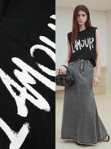 MOTF STUDIO LETTER GRAPHIC BOXY T-SHIRT