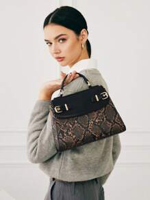 SHECARRY 女士通勤时尚手提包 - 棕色 - 查看 1