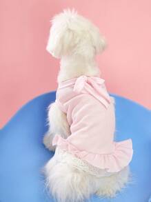 PETSIN 1pc Soft Knit Bowknot Pet Dog Dress, Cute And Sweet, Suitable For All Pets - Multicolor - View 3