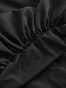 SHEIN Nova Glow Tween Girls' Casual Solid Color Patchwork Off Shoulder Splice Dress