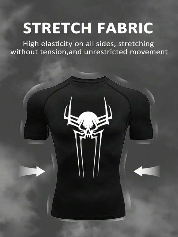 Manfinity Sport Polished T-shirt et débardeur de sport pour homme, design élégant convenant aux hauts de workout d'été, hauts de gym, t-shirt de compression respirant