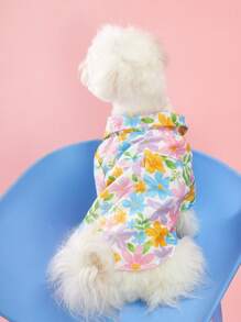 PETSIN 1 pieza Camisa con estampado floral lindo y elegante para mascotas perro, adecuado para todos los perros - Multicolor - Ver 6