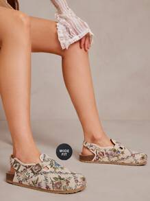 SHUZIA Women's Wide-Fit Floral Print Sling Back Comfort Clogs Mother's Day Present - Multicolor - View 7