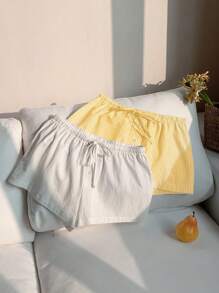 Comfortcana 2 chiếc quần short sọc vải lanh cho nữ - Nhiều màu - Xem 7