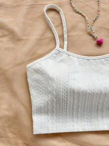 Soleia 2 件套女式碎花白色针织吊带上衣和栗色心形图案抽绳系带开叉半身裙套装，适合邮轮、海滩度假、复活节、约会 - 彩色 - 查看 3