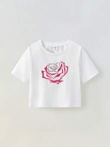 Maija Kids Maija Kids 2pcs/Set Young Girl Summer Birthday Short Sleeve Top And Skirt,Hollow Lace Trim Embroidered Double-Layer Ruffle Hem,Fashionable Outdoor Back To School - White - View 8