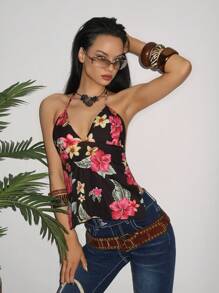 SHEIN Unity Women's Sexy Criss-Cross Camisole With Printed Design - Multicolor - View 6