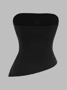 Girlism 少女三件套黑白粉色针织褶皱不对称下摆露脐吊带背心，时尚街头风百搭叠穿上衣，买一送二