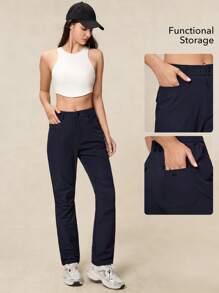 OutZeal Pantalones de senderismo impermeables, ligeros, resistentes al desgarro, de ajuste ceñido y talle alto
