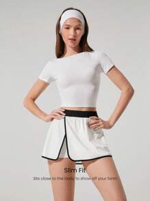 GLOWMODE Camiseta de secado rápido con espalda abierta Optidry, casual diaria de secado rápido y con tratamiento antimanchas, para primavera y verano - Blanco - Ver 2
