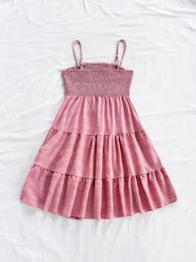 Soleia Solid Ruffle Hem Cami Dress