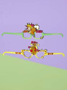 SCOOBY-DOO X SHEIN 2pcs Cheerful Cute Cartoon Dog Pattern Fashion Party Glasses - Multicolor - View 2