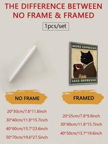 1 幅复古酒吧装饰画，创意猫咪海报帆布墙画，适用于酒吧、KTV 背景墙装饰，无框 - 彩色 - 查看 5