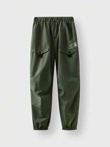 JNSQ Calça cargo esportiva casual solta com cintura elástica para meninos pré-adolescentes, ideal para uso diário, atividades ao ar livre, férias, streetwear, festas e lazer