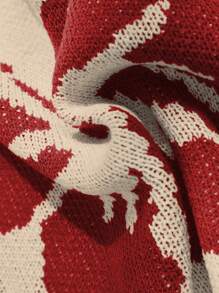 SHEIN Unity 休闲杏色女式短款上衣夏季背心搭配撞色刺绣针织毛衣 - 杏色 - 查看 3