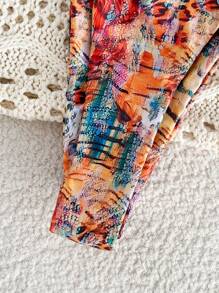 Swim Vcay Set de bikini cu croi înalt pentru femei de vară, costum de baie multicolor pentru plajă