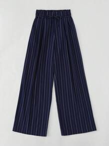Briarwyn Women's Striped Pleated Pocket Loose Casual Wide Leg Pants Summer For Women Business Casual Woman - Navy Blue - View 11