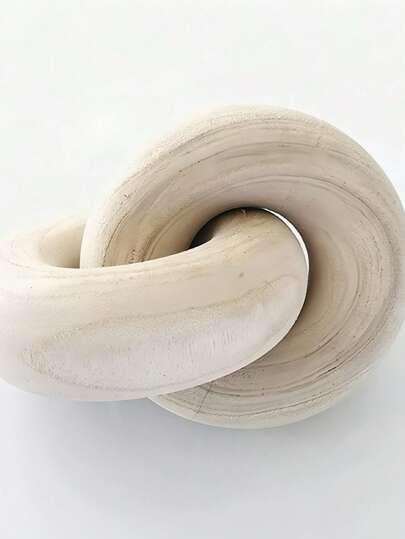 Coffee Table Wooden Knot Decoration & Farmhouse Wooden Shelf Decor & Living Room Wooden Knot Decoration & Bohemian Style Festival Desktop Ornament With Chain Loop, Natural Color Black White Best Gifts Birthday Graduation