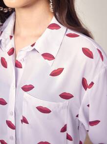 MOTF STUDIO ÁO NHẸ HÌNH IN MÔI - Màu Hồng baby - Xem 2