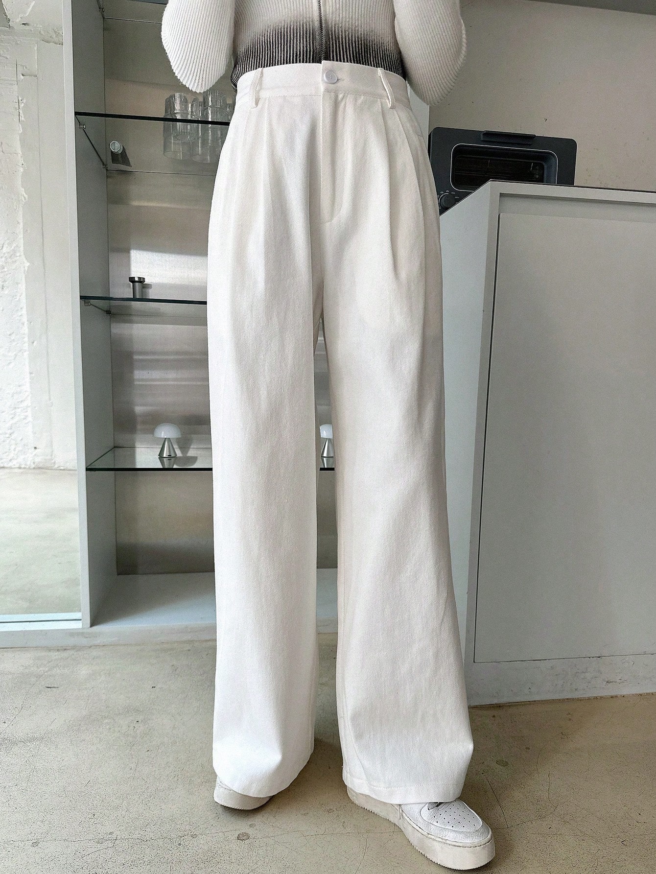 DAZY بنطلون نسائي ذو لون أحادي واسع الساق، ملابس خ...