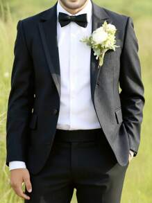 Manfinity Mode Men's Business/Commute Jacquard Suit Jacket Wedding Suits For Men Wedding Suit Men Groomsmen Suit