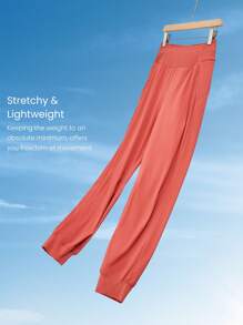 GLOWMODE Big Chill Quick-Dry Lightweight Adjustable Drawstring High-Waist Multi-Pocket Joggers High Impact Running Jogging Training Gym Workout - Cosmic Dust Red - View 2