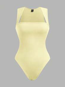 SHEIN EZwear Set de 3 bodys de mujer de un solo color con cuello redondo y sin mangas
