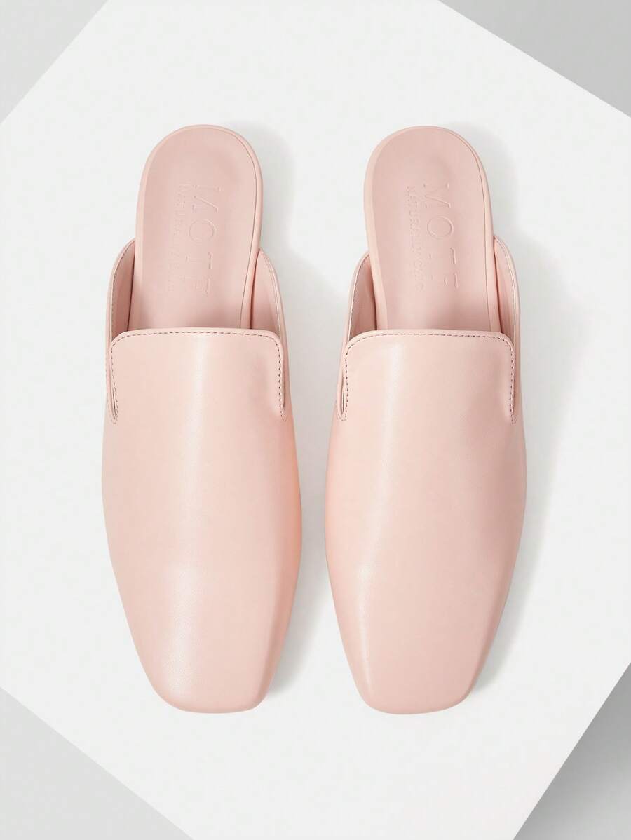 MOTF PREMIUM Ölleder-Textur Mule Schlupf-Flachschuhe