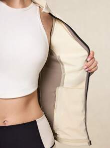 OutZeal Sweat Wicking Breathable Tight Fit Color Blocking Secure Pockets Yoga Jacket Workout Jacket