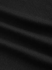 SHEIN EZwear 女士休闲针织紧身打底裤，夏季 - 黑色 - 查看 5