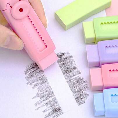 SHEIN 1PC Retractable Push Erasers For Students, Clean, No Residual, Flexible.Suitable For Study, Painting, Office Work. Small And Exquisite, Easy To Carry Back To School