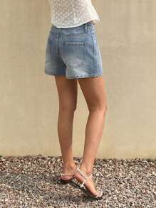 DAZY Summer New Solid Color Casual Vacation Rhinestone Decorated Women Jeans Denim Shorts Sequin