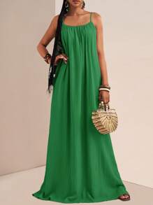 Zivah 2025 Sommer Neue Musikfestival, Ostern, St. Patrick's Day, Western, Boho Stil Kleid für Geburtstagsparty, Abschluss, Studenten, Alltag Lässig, Urlaub, Kreuzfahrt, Strand, Sonnenbaden, modisches ärmelloses Kleid mit verstellbaren Trägern, locker geschnitten, breite Streifenstruktur, khakifarben, Damenkleid - Grün - Übersicht 7
