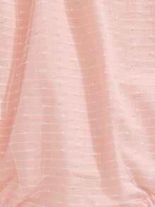 SHEIN Mono de princesa de ajuste ceñido con cuello redondo, decoración de lazo de encaje y color rosa claro, para bebé niña en verano - Rosa - Ver 5