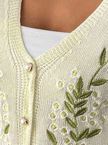 SHEIN LUNE Cardigan court à manches courtes style français minimaliste pour femme