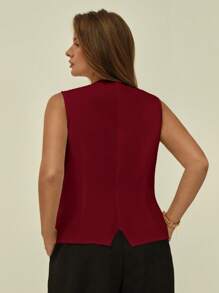Auralis Blazer sin mangas elegante con decoración de botones dorados para mujer de talla grande, estilo casual de negocios para verano, elegante, crop top para salir, para mujeres, estilo antiguo dinero, top elegante y clásico