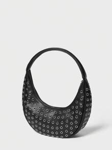 SHECARRY Women Sholuder Bags,Pu,Universal For All Seasons ,For Dinner/Dating/Party/School/Travel/Commute/Shop Bag, Fashionable ,Steampunk,Women Sholuder Bags,Hobo Bag ,Portable ,With Metal Decor,Lightweight,For Party,Faux ,Leather,Waterproof