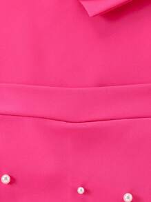 Elegantes 2 Stücke Set für große Mädchen mit Top mit großer Schleife und Skort mit Perlenverzierung, Rosa