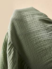 Poéselle Women's Solid Color Vacation Ruched Flounced Hem Sleeveless Short Dress Women Spring Dresses - Green - View 7