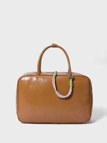 SHECARRY Woven Rope Design Fashion Bag Charm - Apricot - View 7