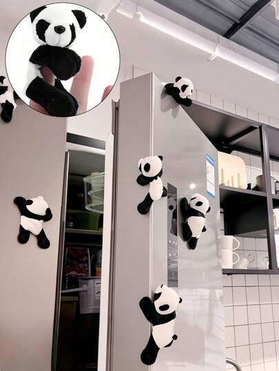 1/3pcs Cute Panda Plush Refrigerator Magnet, Kawaii Style Fridge Magnets, Whiteboard Magnets Stickers, Refrigerator Decor Magnets, Cute Office Magnets, Kitchen Supplies, Dorm Essentials, Home Decor, Party Favors,Creative Stuffed Animal Magnet,Suitable For Home Use, Portable And Chinese Festival Gifts
